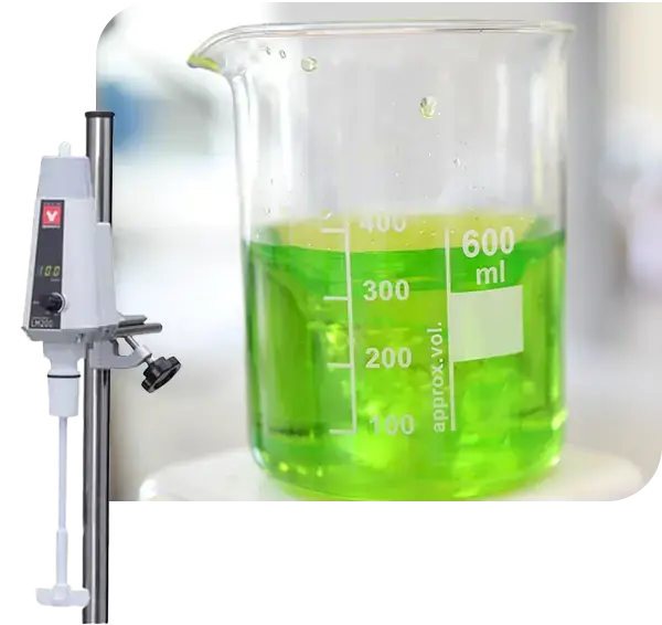 Yamato lab stirrer with green liquid beaker